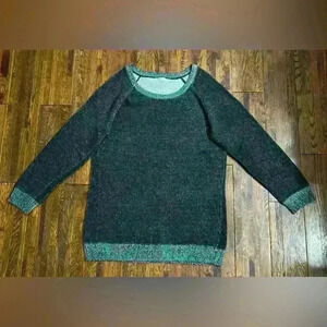 ARITZIA TNA Angora Cashmere Blend Sweater in Dark Grey with Marled Gray Cuffs